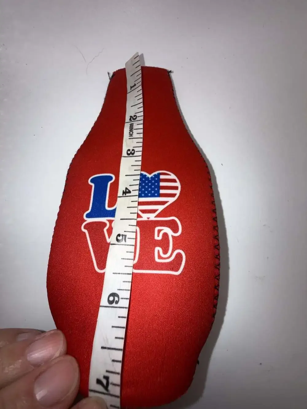 Patriotic USA Flag 'LOVE' Neoprene Zippered Beer Bottle Insulator Koozie